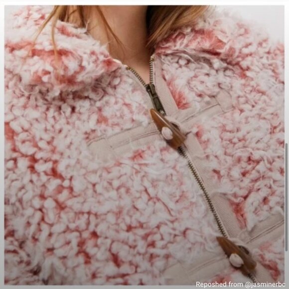 NWT Anthropologie Brenna Faux Fur Rose Puffer Jacket SIZE XS - Picture 4 of 10